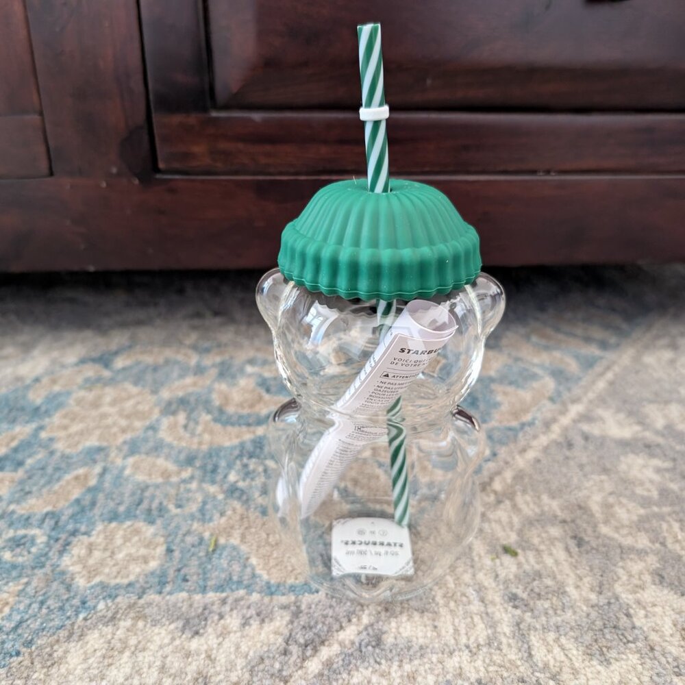 STARBUCKS Bearista Bear Glass Tumbler Cold Cup With Straw Holiday 2026 - Picture 6 of 14
